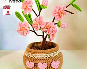 Peach crochet Amigurumi patterns | PDF guide to handmade flower fun