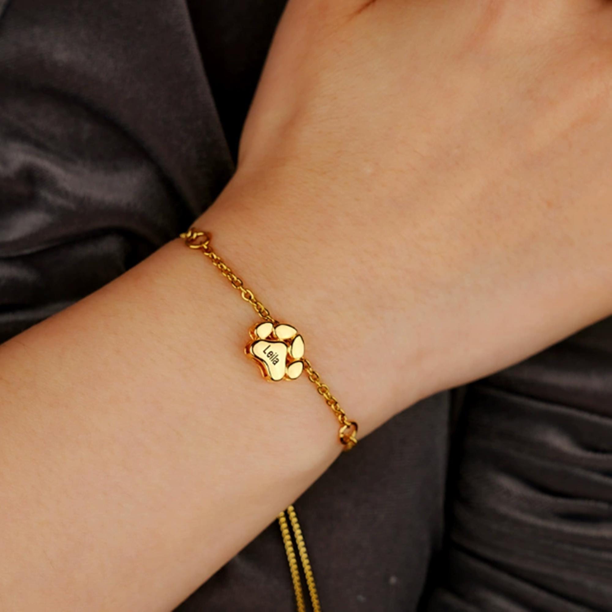 Engraved Paw Print Bracelet: Sterling Silver Pet Memorial Jewelry - Etsy