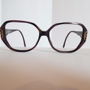 Vintage Womens Luxottica 1426  UV GARD Desertsage Eyeglasses Designer Used with Gold Accents Frame made in Italy