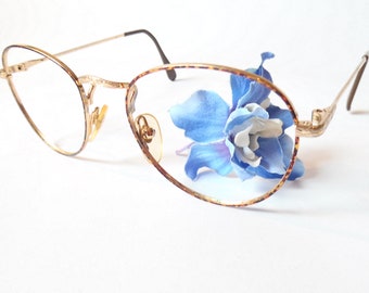 Vintage Lens Crafters Basics 122-Tortoise /GOLD Eyeglasses Designer Used Frame Made in Hong Kong