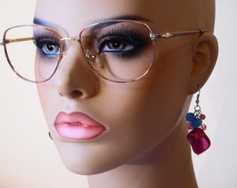 Vintage J.G. HOOK MARIAN RED. Eyeglasses Designer Used  with Gold Accents Frame Made in Hong Kong