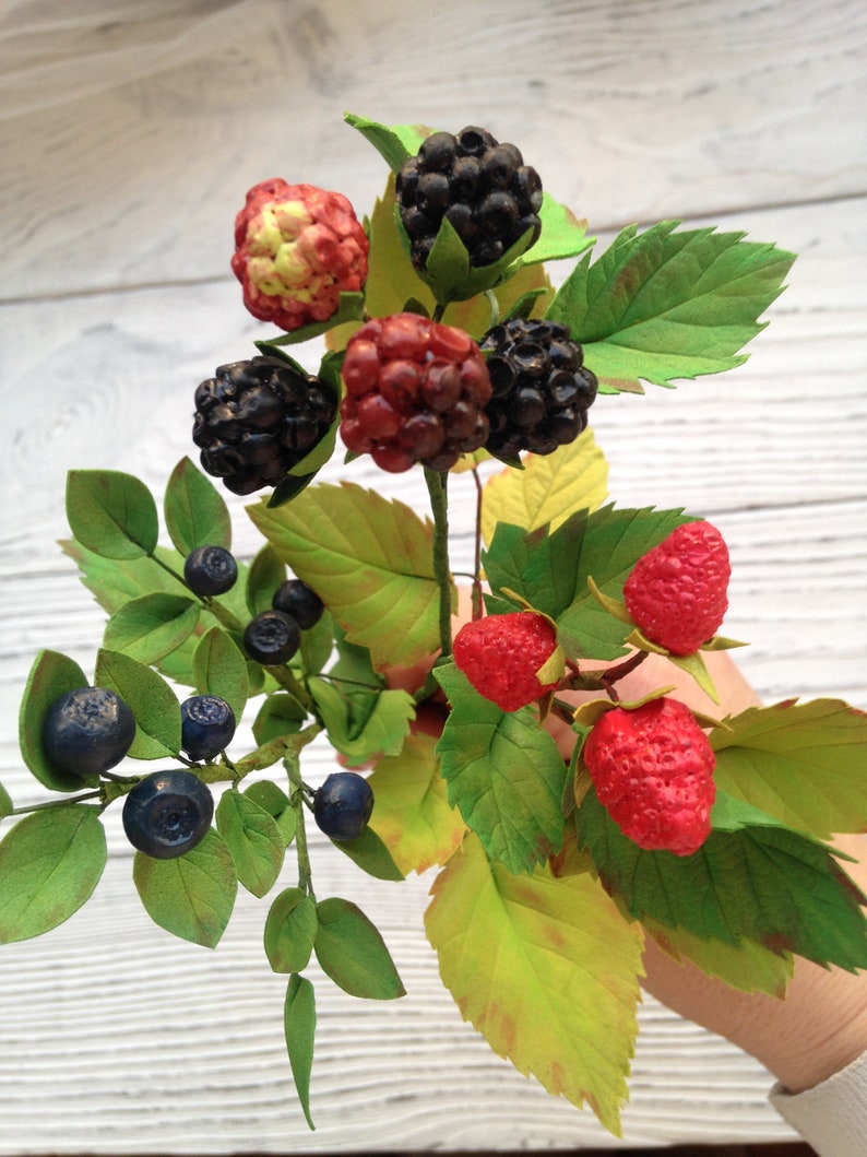 Artificial blackberry bouquet Berry wedding centerpiece