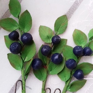 Blueberry hair pin Navy blue bridal hair pin Berry hairpiece Blue bridal hairpiece Berry headpiece