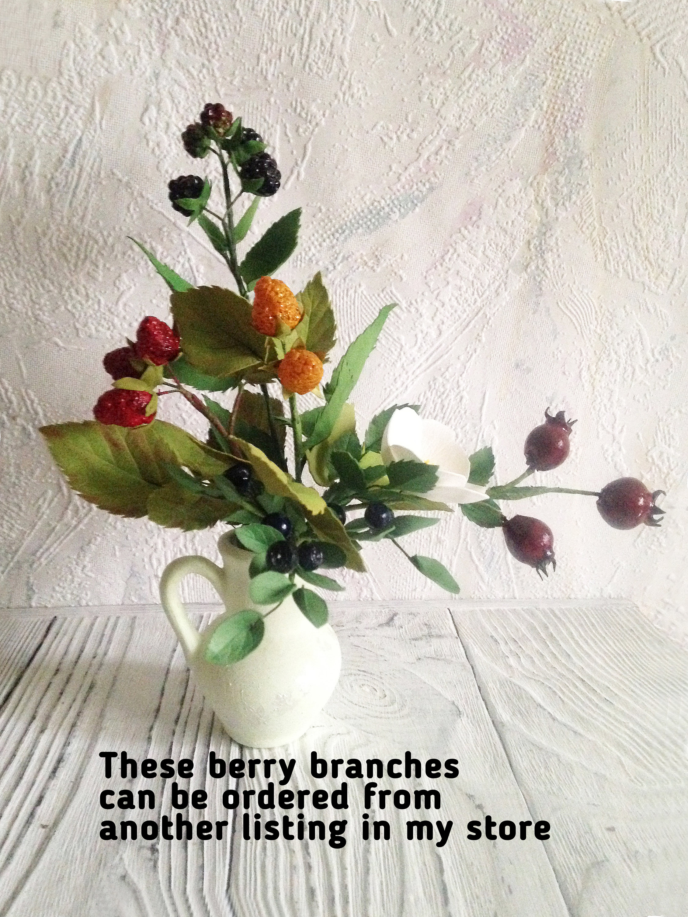Artificial blackberry branch Berry wedding centerpiece Faux Etsy