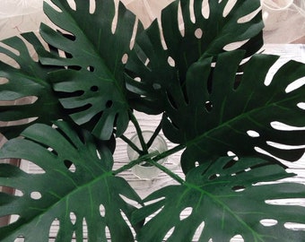 Monstera Leaf Palm leaf decor Tropical leaf party decor Plant for home decor Faux tropical plant