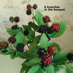 Artificial blackberry branch Bramble Berry wedding centerpiece  Faux handmadeblackberry branch Plant for home decor Table decorations