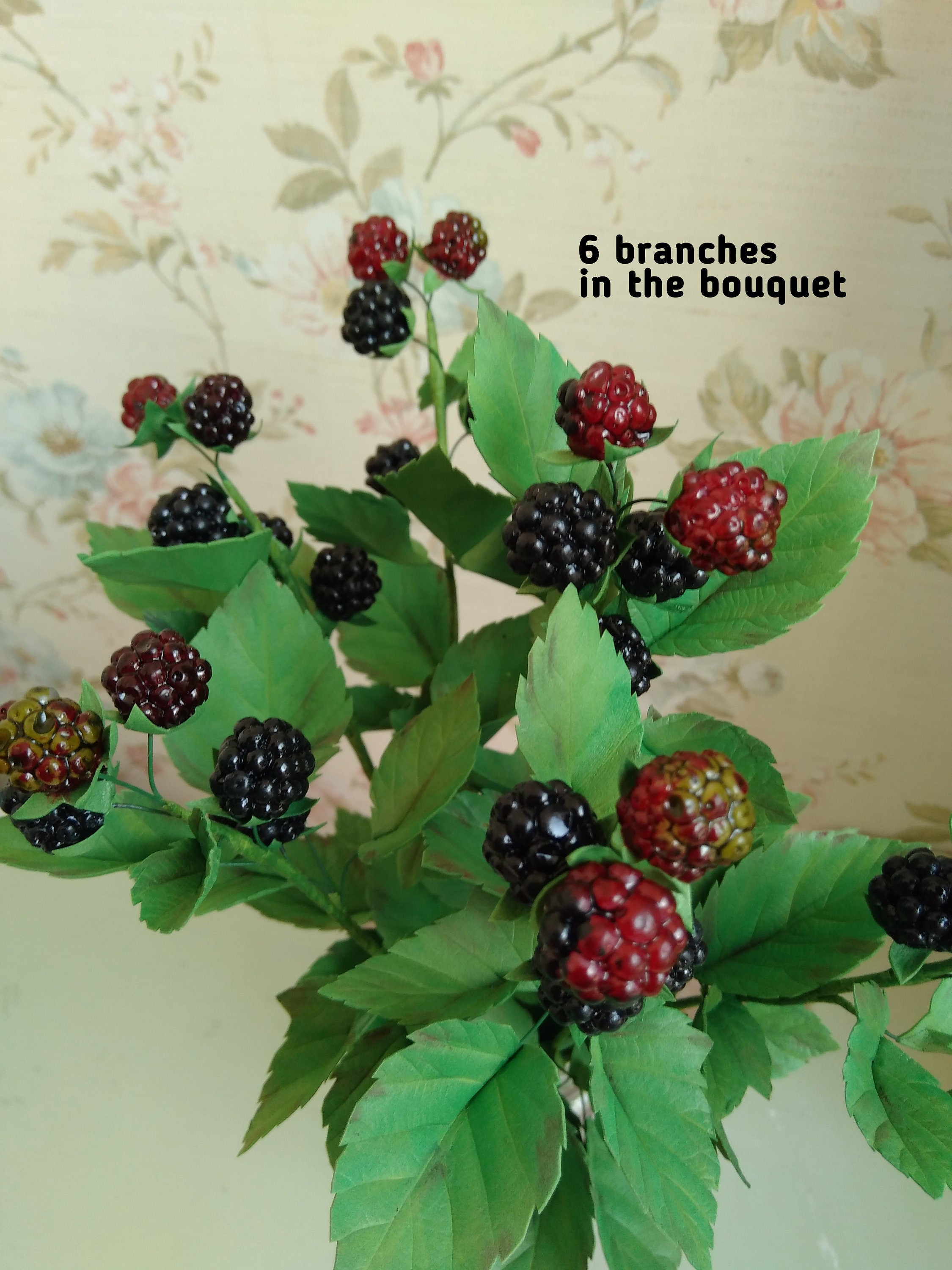 Artificial blackberry branch Berry wedding centerpiece Faux Etsy
