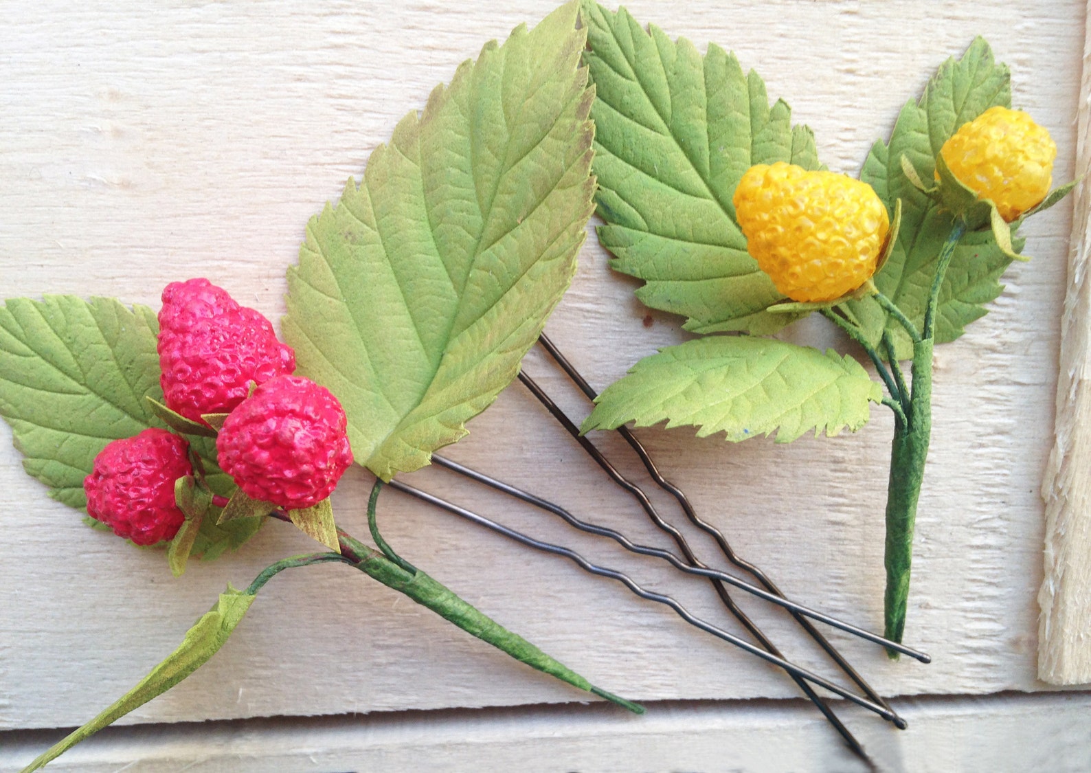 Raspberry Wedding Hair Pins Red Bridal Hair Pin Berry Hair Pin - Etsy