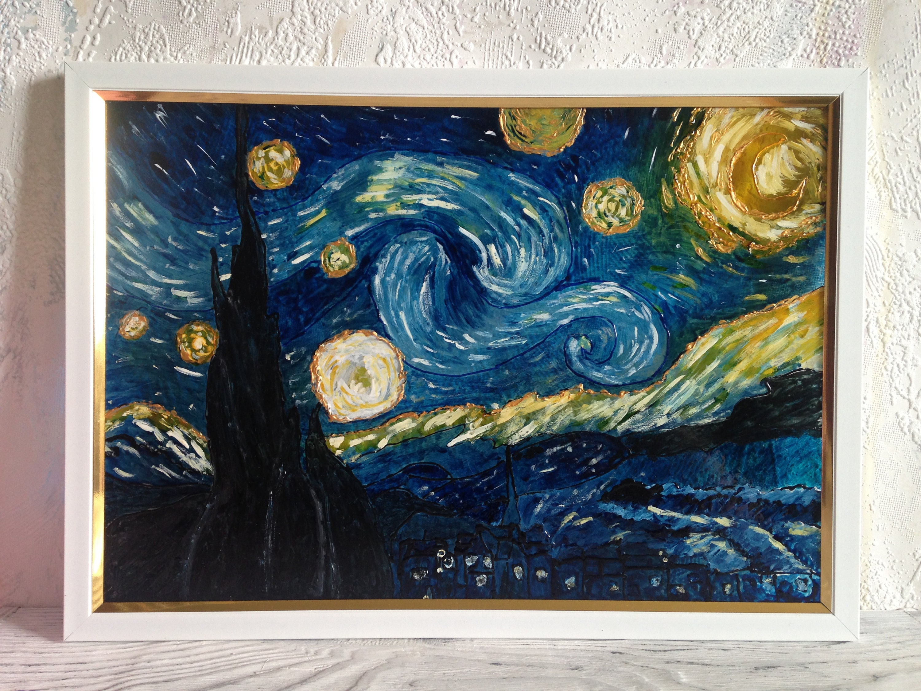 The Starry Night by Vincent Van Gogh Reproduction Stained Glass ...