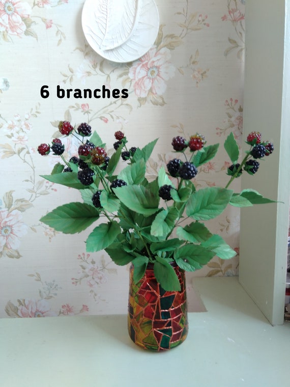 Faux Handmade Blackberry Branch Artificial Bramble Garland Berry
