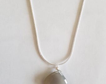 Moonstone pendant on sterling silver chain