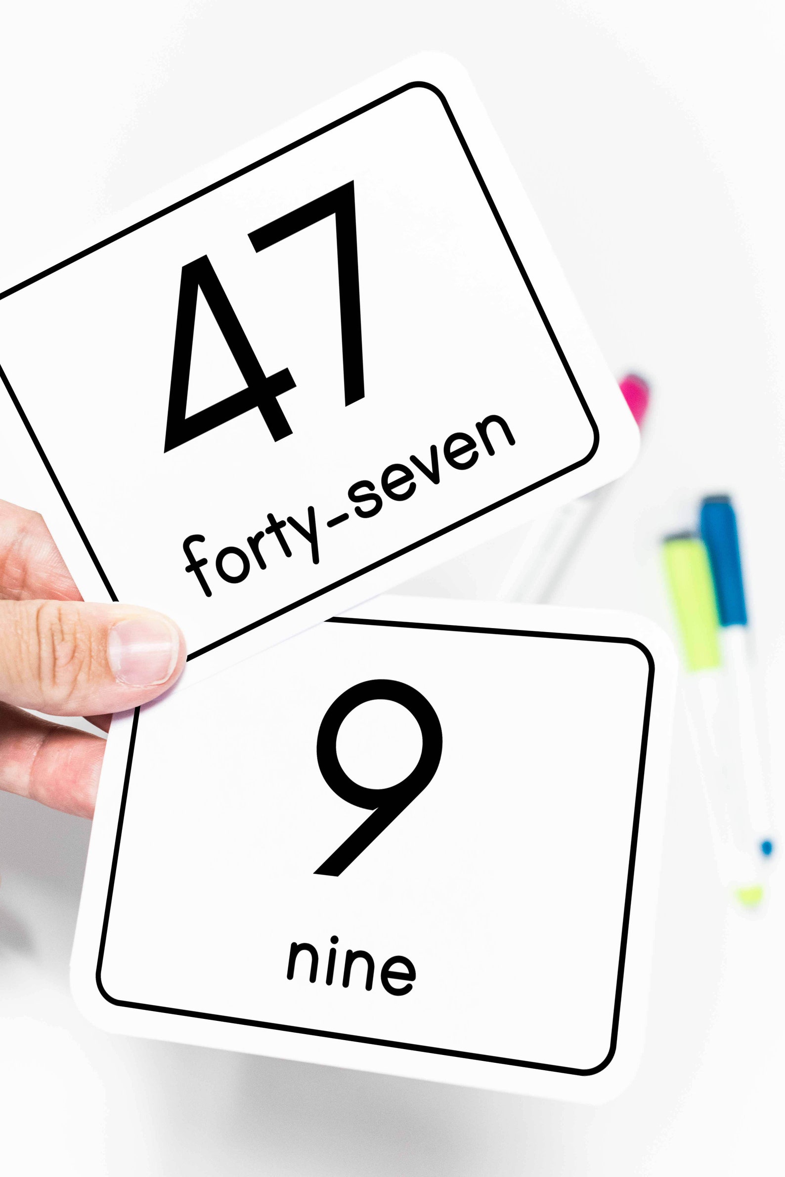 Practice Numbers 1 to 100 Flash Cards Black and White! Instant Download ...