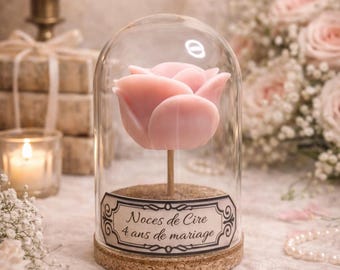 cadeau noces de cire, 4 ans de mariage, étiquette personnalisable, idée cadeau, original