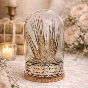 Weizenhochzeitsgeschenk, personalisierbares Etikett, Weizenhochzeitstag, 3 Jahre Ehe, origineller Artikel, Dekoration