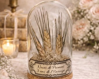 Tarwe huwelijksjubileum cadeau, aanpasbaar label, tarwe huwelijksjubileum, 3 jaar huwelijk, nieuwigheid, decoratie