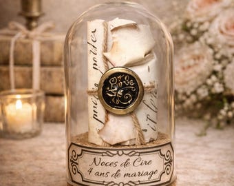 Wax wedding anniversary gift, 4 years of marriage, gift idea, wax seal, original gift