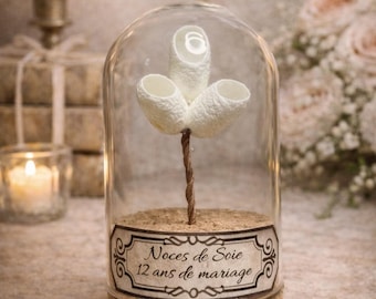 cadeau noces de soie étiquette personnalisable, cadeau 12 ans de mariage, curiosité, cocon de soie ,idée cadeau