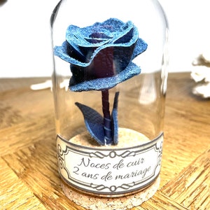 Cadeau noces de cuir, étiquette personnalisé, 2 ans de mariage, cadeau fêtes des mères, st valentin,curiosité Bleu