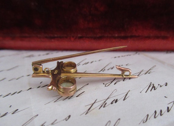 Rare Antique 9ct Gold & Opals Dagger Sword Brooch - image 9