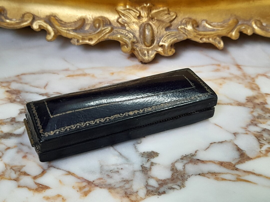 Quality Antique Tooled Leather Stick Pin Box British Jewellery Box ...