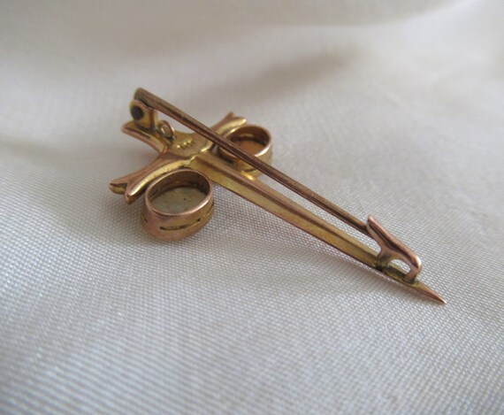Rare Antique 9ct Gold & Opals Dagger Sword Brooch - image 5