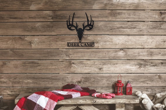 Deer Camp Steel Metal Wall Art Sign Laser Cut Home Cabin Etsy