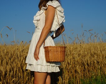 summer bag reed bag portuguese bag Market straw bag panier de paille vegan bag cesta de paja. colourful bag shopping bag Korb