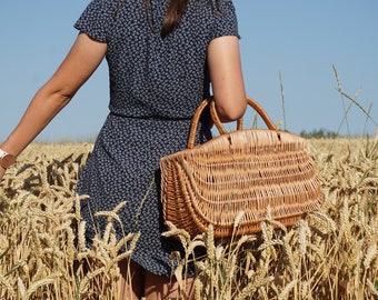 Summer Large Wicker Basket, Perfect Beach Bag, Tote Bag, French Market Bag, Shopping Basket. personalized gift mom