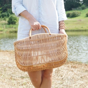 Cute, Unique, Stylish, Large Wicker Bag, Beach Bag, Wicker Basket, Tote Bag for Summer, Summer Must Have,French Market Bag, Shopping Bag image 1