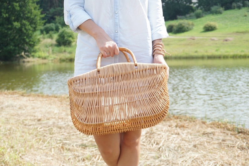 Cute, Unique, Stylish, Large Wicker Bag, Beach Bag, Wicker Basket, Tote Bag for Summer, Summer Must Have,French Market Bag, Shopping Bag image 1