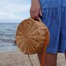 Round Wicker Bag, Boho Straw Purse, Bali Bag, Handwoven Crossbody Bag, Straw Circle Bag, Rattan Bag, Natural Leather Bag 