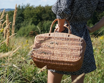 Large Wicker Bag, Beach Bag, Wicker Basket, Tote Bag, Picnic Basket for gift, French Market Bag, Straw market, shopping bag, fruit basket