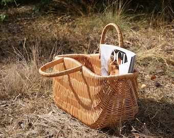 Summer Large Wicker Basket, Perfect Beach Bag, Tote Bag, French Market Bag, Shopping Basket. personalized gift mom