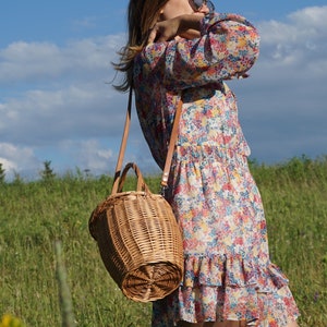 Koszyk Jane Birkin,Torba w stylu Birkin,Torba wiklinowa,Torba plażowa,Koszyk Brikin,Ręcznie robiony z uchwytem skórzanym,Okrągły koszyk wiklinowy,Okrągły koszyk wiklinowy