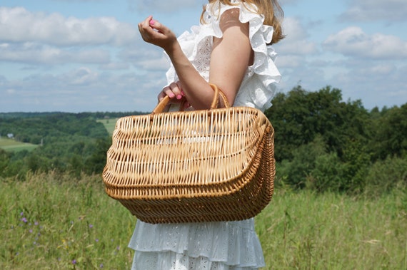 Wicker market best sale bag