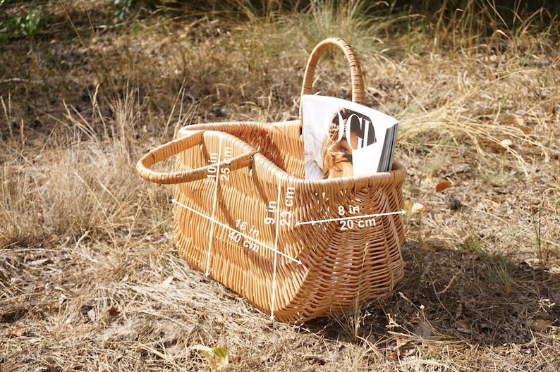 Cute, Unique, Stylish, Large Wicker Bag, Beach Bag, Wicker Basket, Tote Bag for Summer, Summer Must Have,French Market Bag, Shopping Bag image 7