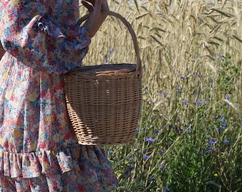 Jane Birkin Basket, Birkin Style Bag, Wicker Bag, Beach Bag, Wicker Basket,  Jane Birkin Basket Bag,Round Wicker Basket,Round Willow Basket