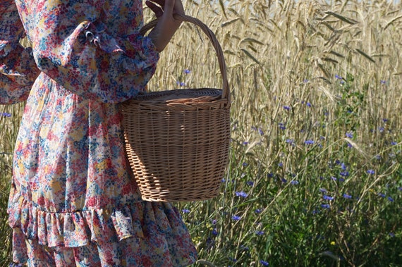 Jane Birkin Basket, Birkin Style Bag, Wicker Bag, Beach Bag, Wicker Basket,  Jane Birkin Basket Bag,Round Wicker Basket,Round Willow Basket