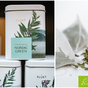 NORDIC GREEN TEA - healthy, luxurious, biodegradable, caffeine-free, fermented fireweed tea, soilon tea bags, mesh tea bags, loose tea.