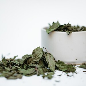 Peppermint Tea - Nordic hand picked,loose leaves, crisp taste, mint, menthol, tea ritual, organic, natural, healthy tea, tea set, relax image 4