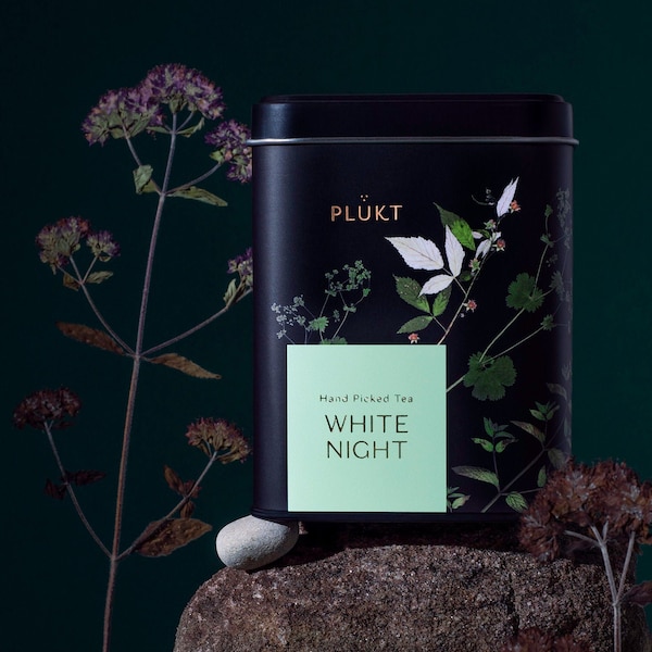 WHITE NIGHT - Nordic tea blend,hand-picked tea, pyramid tea bags, biodegradable, forest herbarium, flower tea, energy, tea set,housewarming