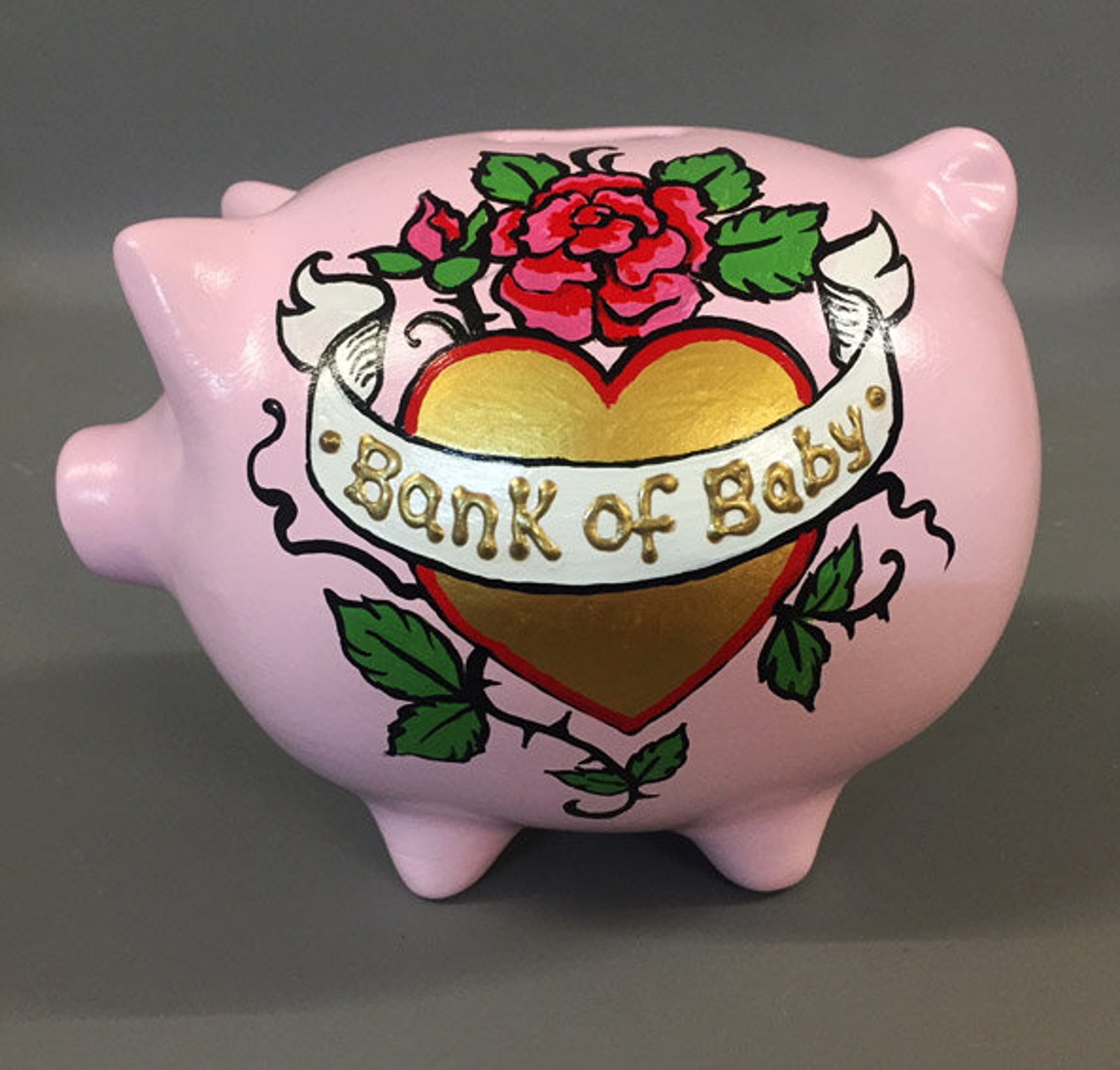 Love Heart Piggy Bank by Piggery
