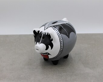 KISS Piggy Bank // Rock Star Money Box, Handmade Ceramics