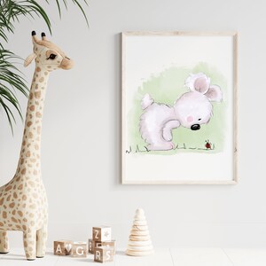 Nursery Wall Art, Bear and Ladybug, DIGITAL download, Instant Download, A3 JPEG, 16x20 JPEG