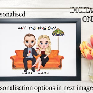 Impresión personalizada inspirada en parejas y amigos, regalo, descarga digital, regalo de mejor amiga, regalo para ella