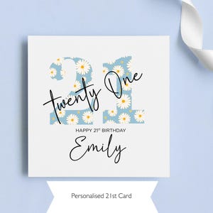 Personalised 21st Daisy Birthday Card for Her | Special 21st Birthday Card | Birthday Gift for Daughter | Friend Birthday Gift |