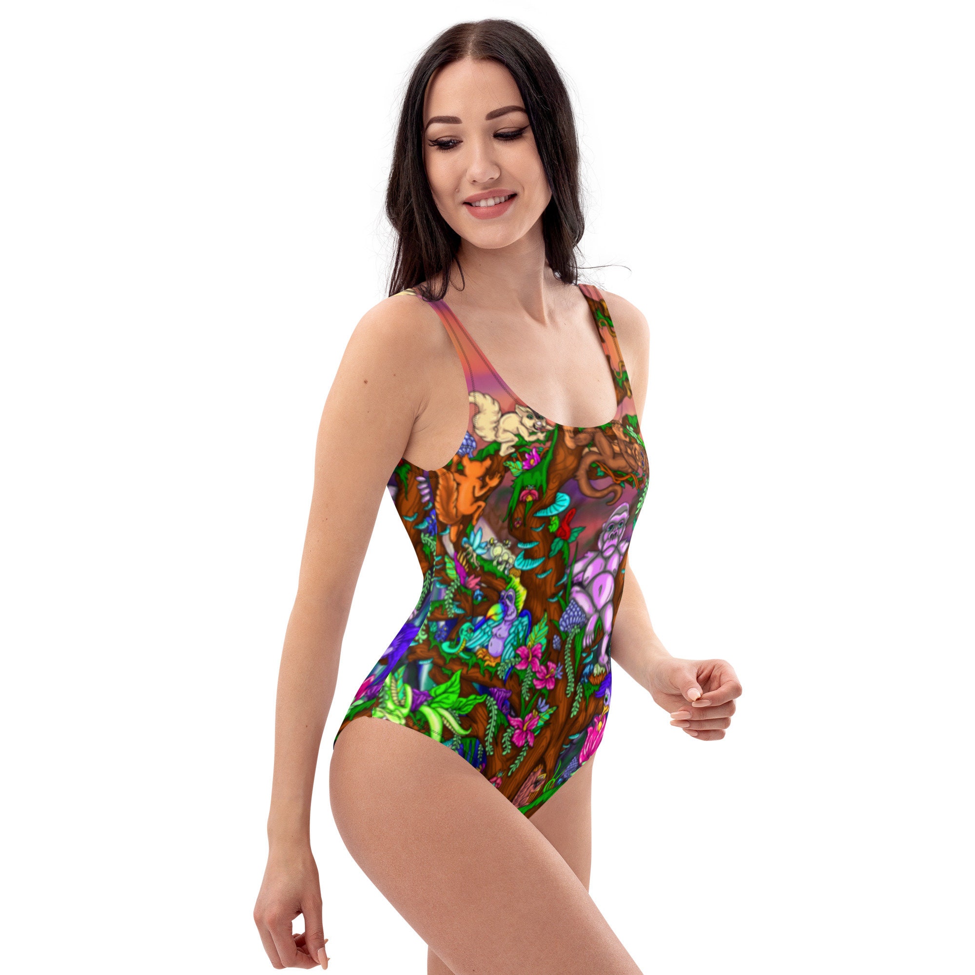 designer print swimsuit