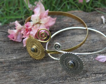 Mandala Arm Band,Labradorite Arm Cuff,Armlet,Brass Arm Cuff,Silver Arm Band,Adjustable Arm Cuff,Silver Arm Cuff,Tribal Jewelry,Gift for her