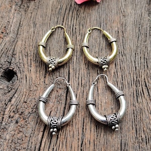 Tribal Small Hoop EarringsHollow Earring,Ethnic Earrings,Boho Earrings,Small Hoop,Hoop Earrings,Brass Earrings,Festival Jewelry,Gift for her