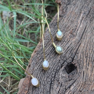 Moonstone Earrings,Labradorite Earrings,Fish Hook Earrings,Dangle Drop Earrings,Boho Earrings,Light Weight Earrings,Festival Jewelry